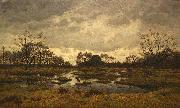 Alphonse Asselbergs Un jour de mars a la mare aux fees. Fontainebleau 1876 - Maartse dag aan de feeenplas oil